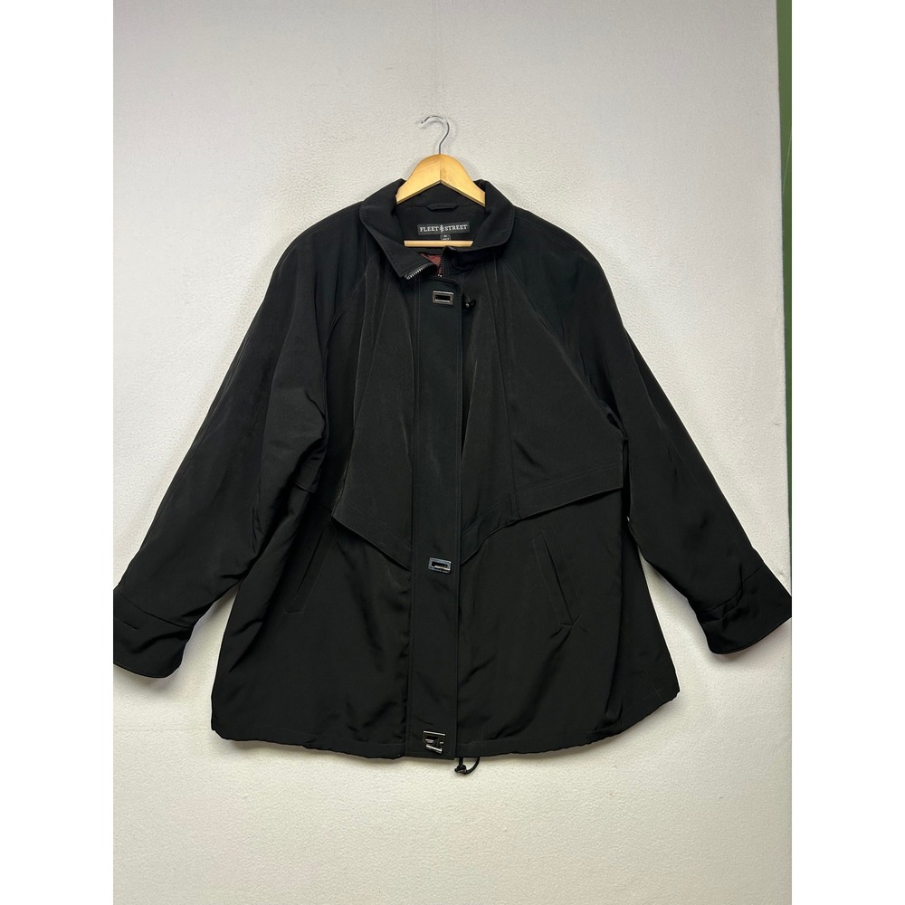 Minimalist Gorpcore Fleet Street Womens 3X Black Utility Storm Flap Jacket